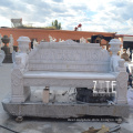 Hot Sale Outdoor white marble garden bench with back